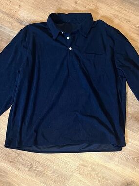 Men's Long-Sleeve Navy Polo Shirt